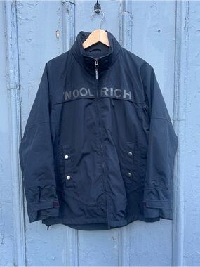 Woolrich Nylon Branded Rain Coat, size Large
